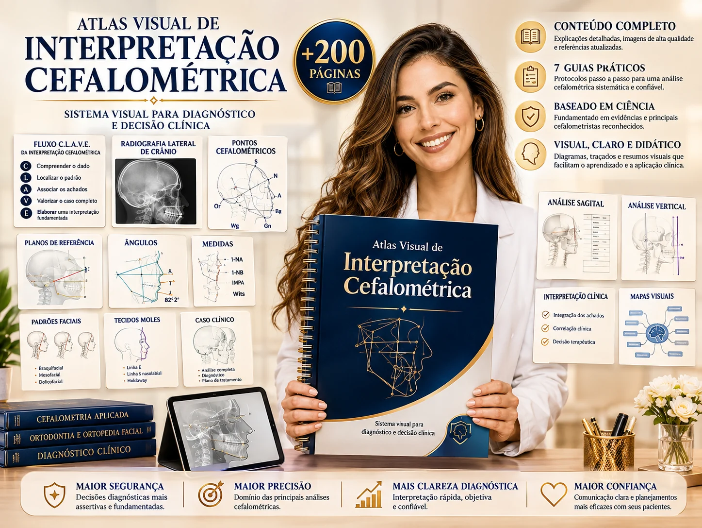 Atlas Visual de Interpretação Cefalométrica — organização completa das páginas